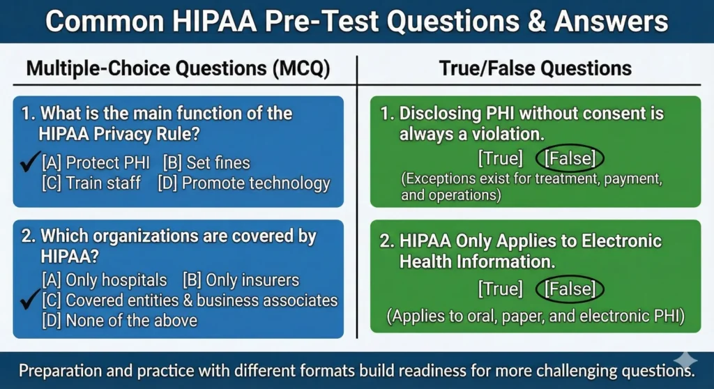 Understanding Hipaa: A Pre-Test Guide 3 Common HIPAA Pre-Test Questions and Answers